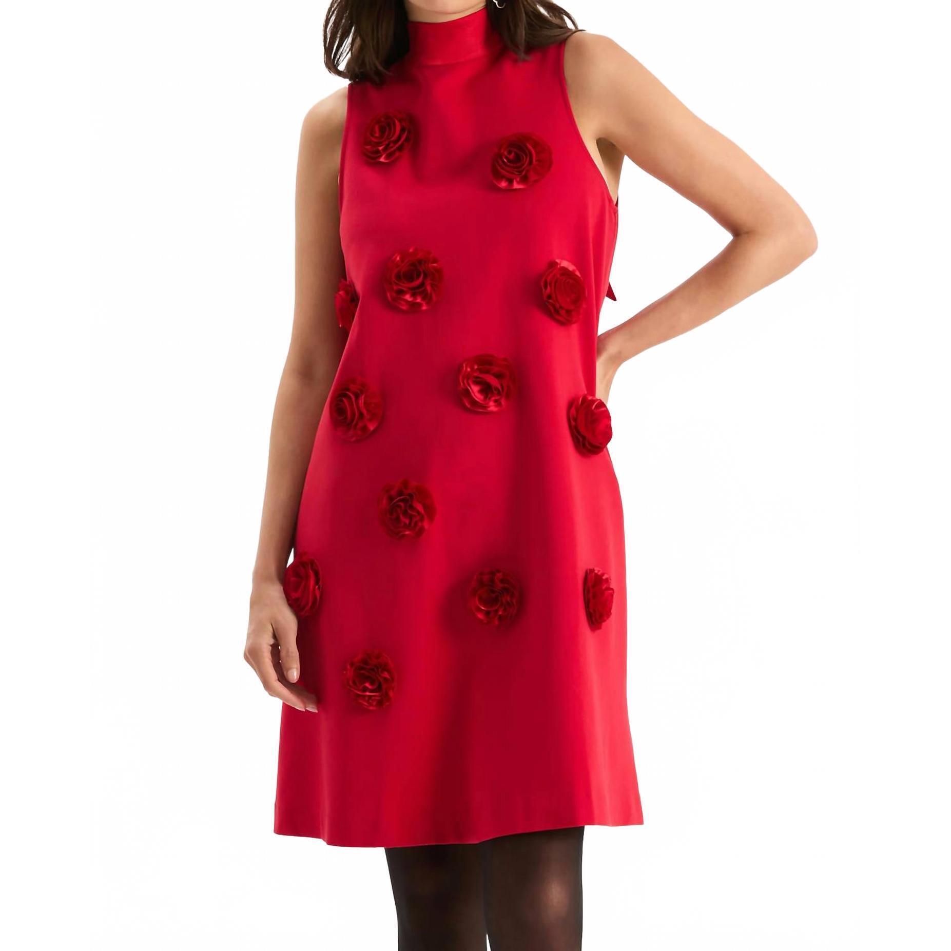 New Tyler Boe Cleo Ponte Satin Trim Mini Dress In Classic Red